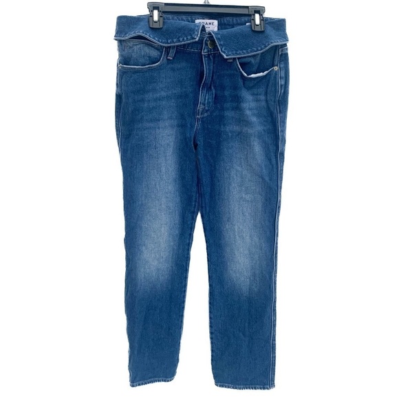 Frame Denim Denim - Frame Denim Le High Straight Jeans Fold Over Waist Size 27